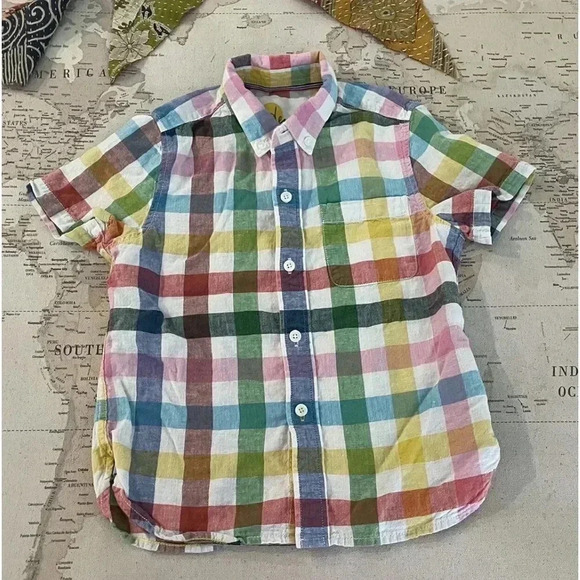 Mini Boden Other - Mini Boden Checkered Short Sleeve
Button Down Size 5